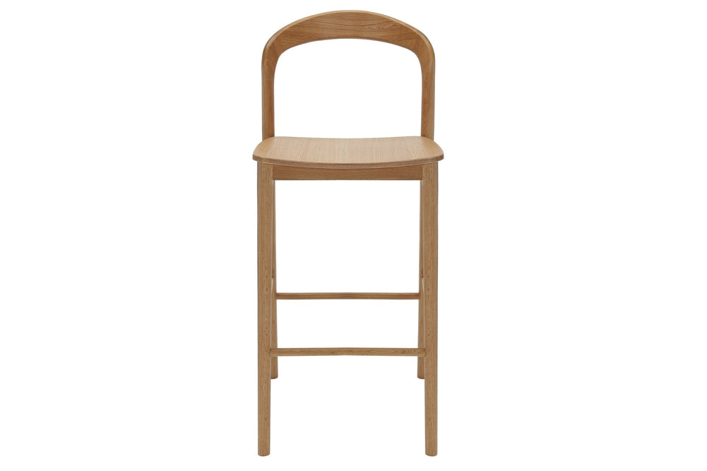 Sonic Bergen Timber High Stool - 740mm Seat Height-natural  