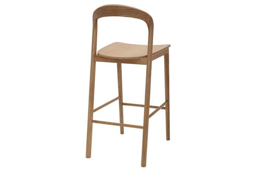 Sonic Bergen Timber High Stool - 740mm Seat Height-natural  