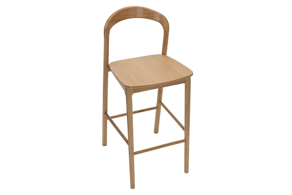 Sonic Bergen Timber High Stool - 740mm Seat Height-natural  