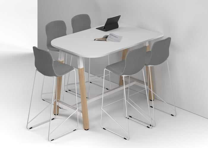 Quadro A Legs Half Counter Table Wood Legs - Large Rounded Corners [1500L x 1000W with Large Rounded Corners]