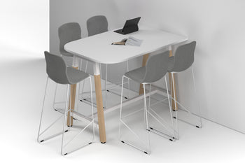  - Quadro A Legs Half Counter Table Wood Legs - Large Rounded Corners [1500L x 1000W with Large Rounded Corners] - 1