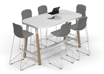 Quadro A Legs Counter Table Wood Legs - Large Rounded Corners [1800L x 1000W with Large Rounded Corners]