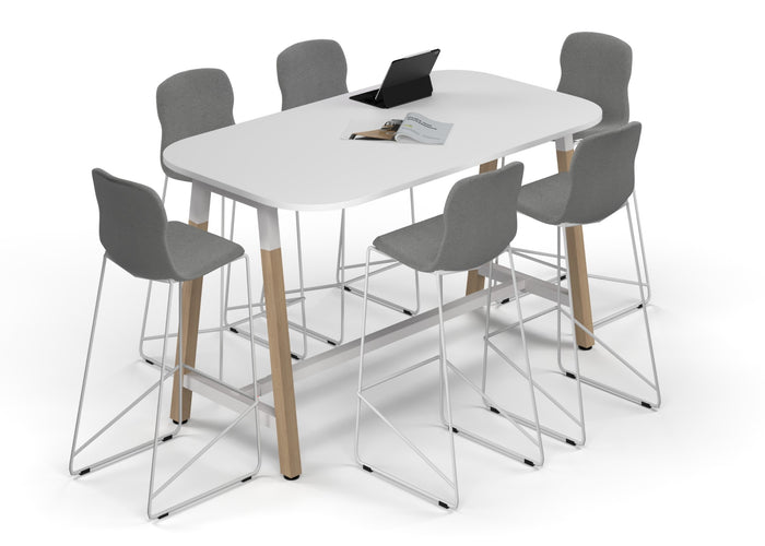 Quadro A Legs Counter Table Wood Legs - Large Rounded Corners [1800L x 1000W with Large Rounded Corners]