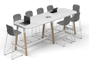 Quadro A Legs Counter Table Wood Legs - Large Rounded Corners [3000L x 1000W with Large Rounded Corners]