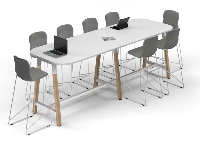 Quadro A Legs Counter Table Wood Legs - Large Rounded Corners [3000L x 1000W with Large Rounded Corners]