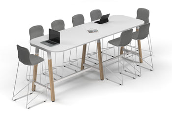  - Quadro A Legs Counter Table Wood Legs - Large Rounded Corners [3000L x 1000W with Large Rounded Corners] - 1