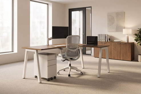 Quadro A Legs L-Shaped Corner Office Desk [1400L x 1450W]