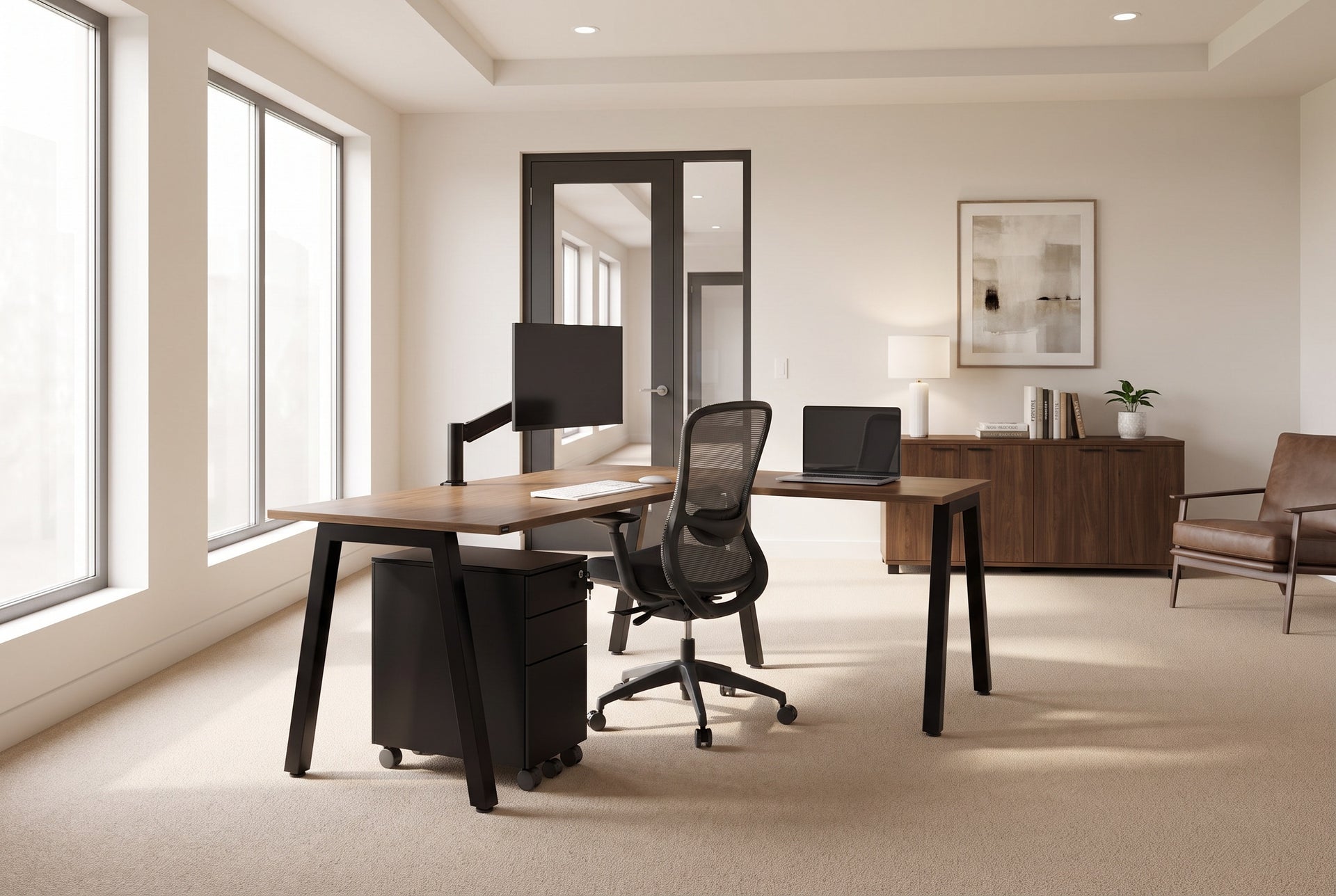 Quadro A Legs L-Shaped Corner Office Desk [1400L x 1450W]