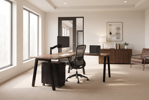 Quadro A Legs L-Shaped Corner Office Desk [1400L x 1450W]