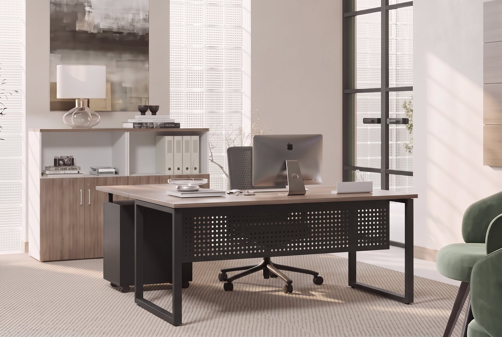 Quadro Loop Legs L-Shaped Corner Office Desk [1400L x 1450W]