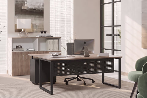 Quadro Loop Legs L-Shaped Corner Office Desk [1400L x 1450W]