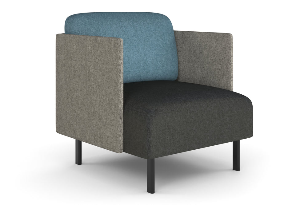 Sona Modular Sofa Single Seater Lounge - Low Back with Sides-glacier blue  