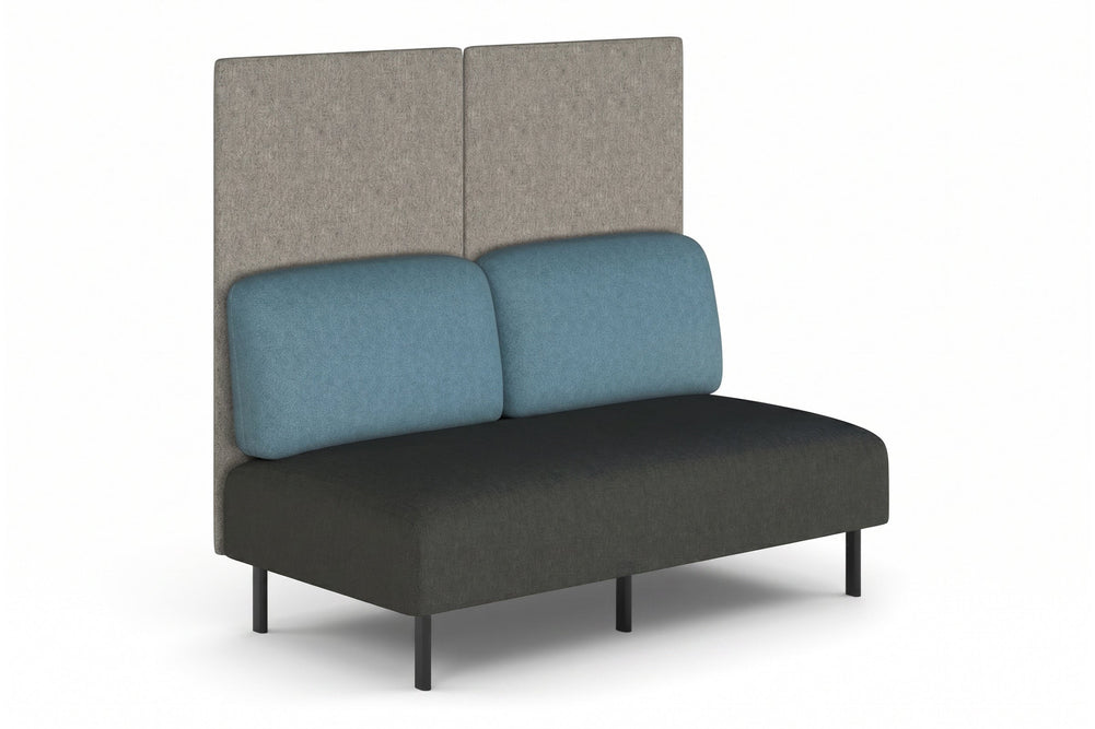 Sona Modular Privacy Sofa Double Seater Lounge - High Back-glacier blue  