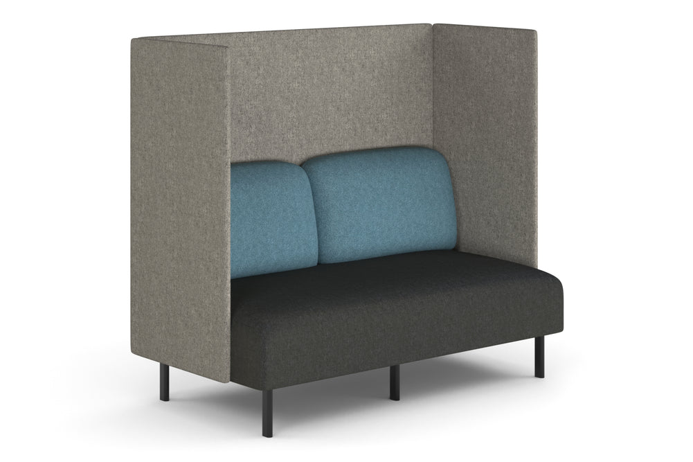 Sona Modular Privacy Sofa Double Seater Lounge - High Back with Sides-glacier blue  
