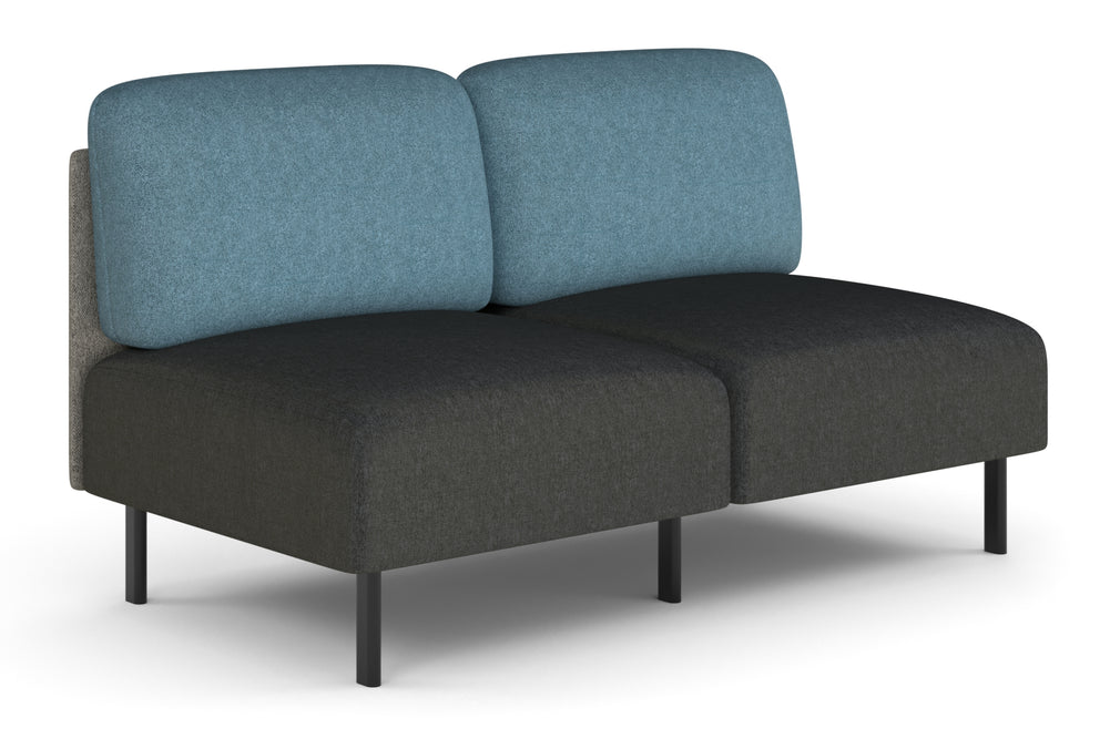 Sona Modular Sofa Double Seater Lounge - Low Back-glacier blue  
