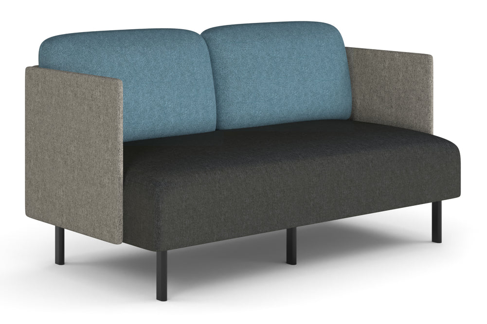 Sona Modular Sofa Double Seater Lounge - Low Back with Sides-glacier blue  