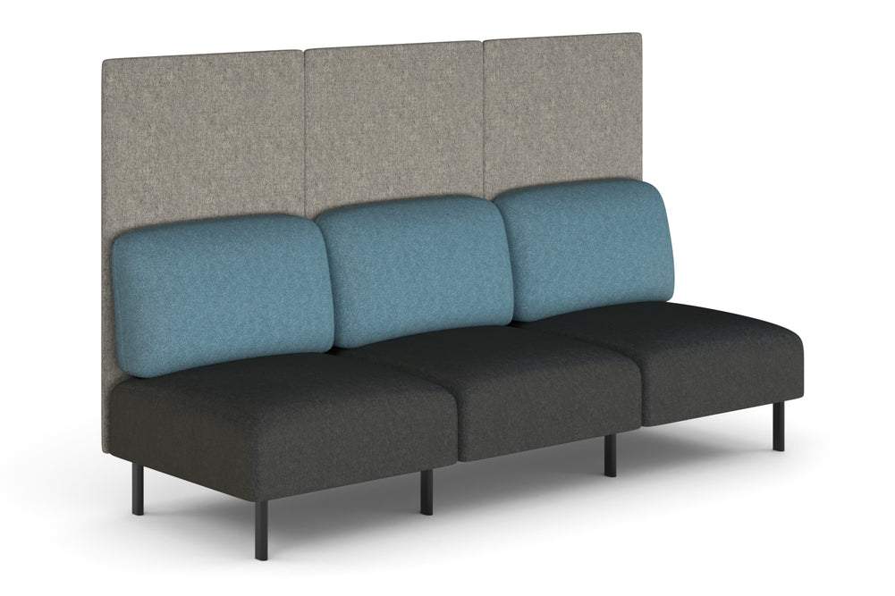 Sona Modular Privacy Sofa Triple Seater Lounge - High Back-glacier blue  