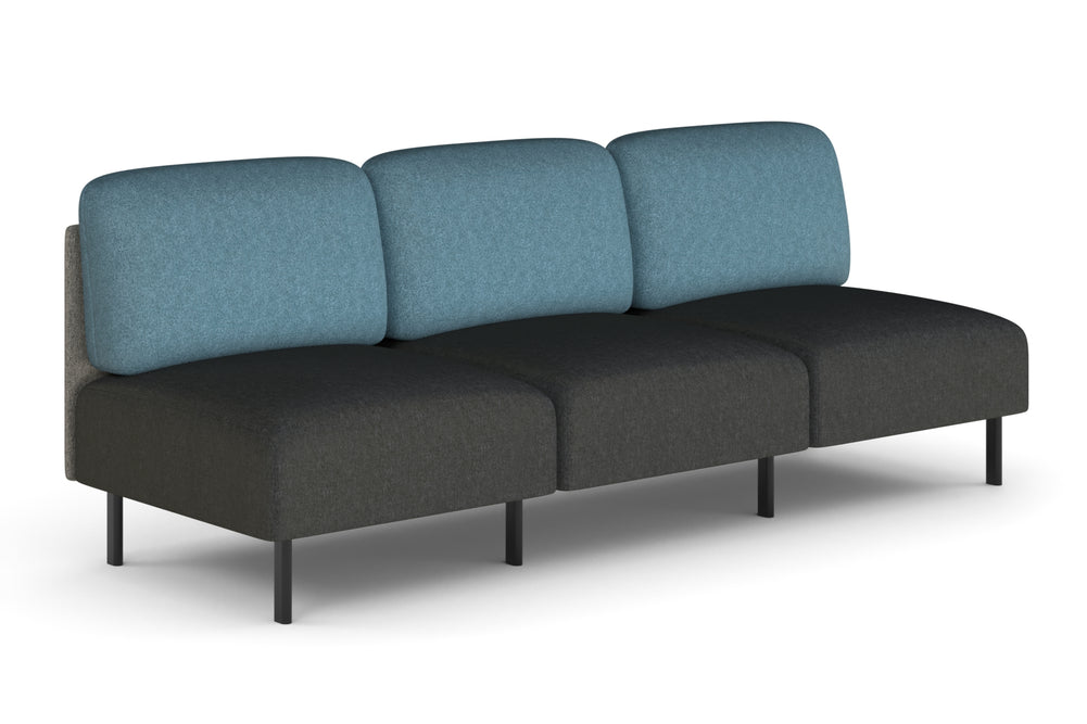 Sona Modular Sofa Triple Seater Lounge - Low Back-glacier blue  