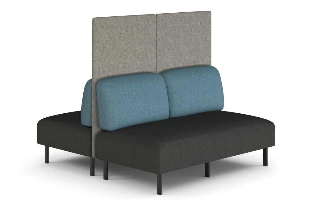 Sona Modular Privacy Sofa 4 Seater Back to Back Lounge - High Back-glacier blue  