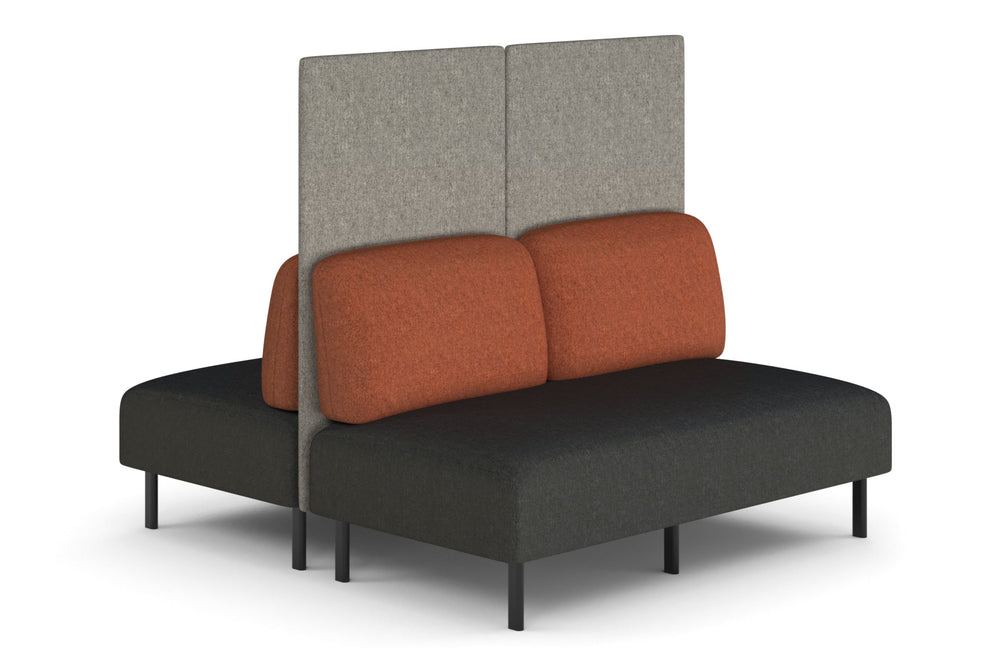 Sona Modular Privacy Sofa 4 Seater Back to Back Lounge - High Back-clay red  