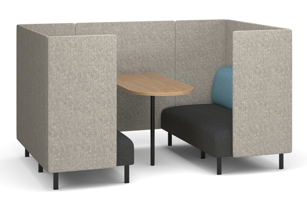 Sona Modular Sofa 4 Seater Meeting Configuration-glacier blue salvage oak 