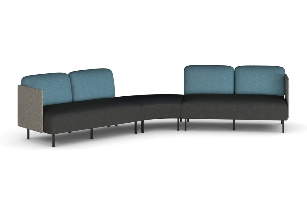 Sona Modular Sofa 5 Seater Angle Lounge - Low Back with Sides-glacier blue  