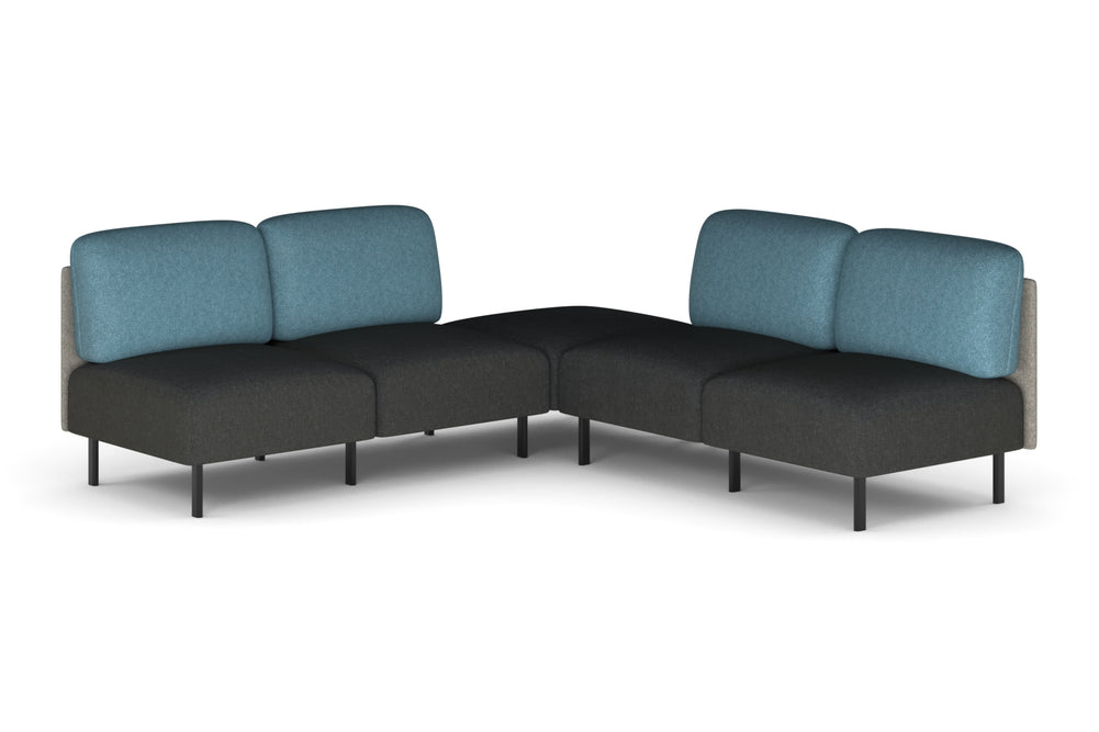Sona Modular Sofa 5 Seater Corner Lounge - Low Back-glacier blue  