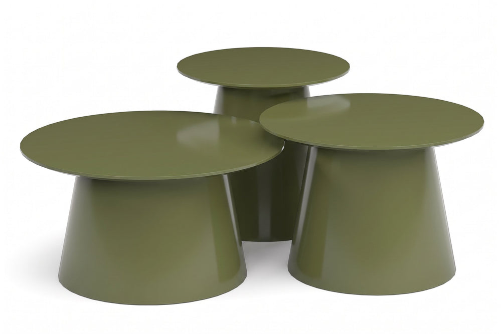 Mallee Coffee Tables - Set of 3-light green  