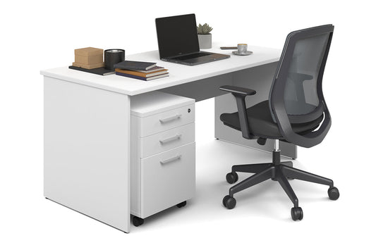 Uniform Panel Desk [1600W x 750H x 700D] Jasonl white none 