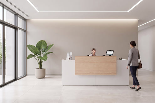 Uniform Reception Counter - White Desk