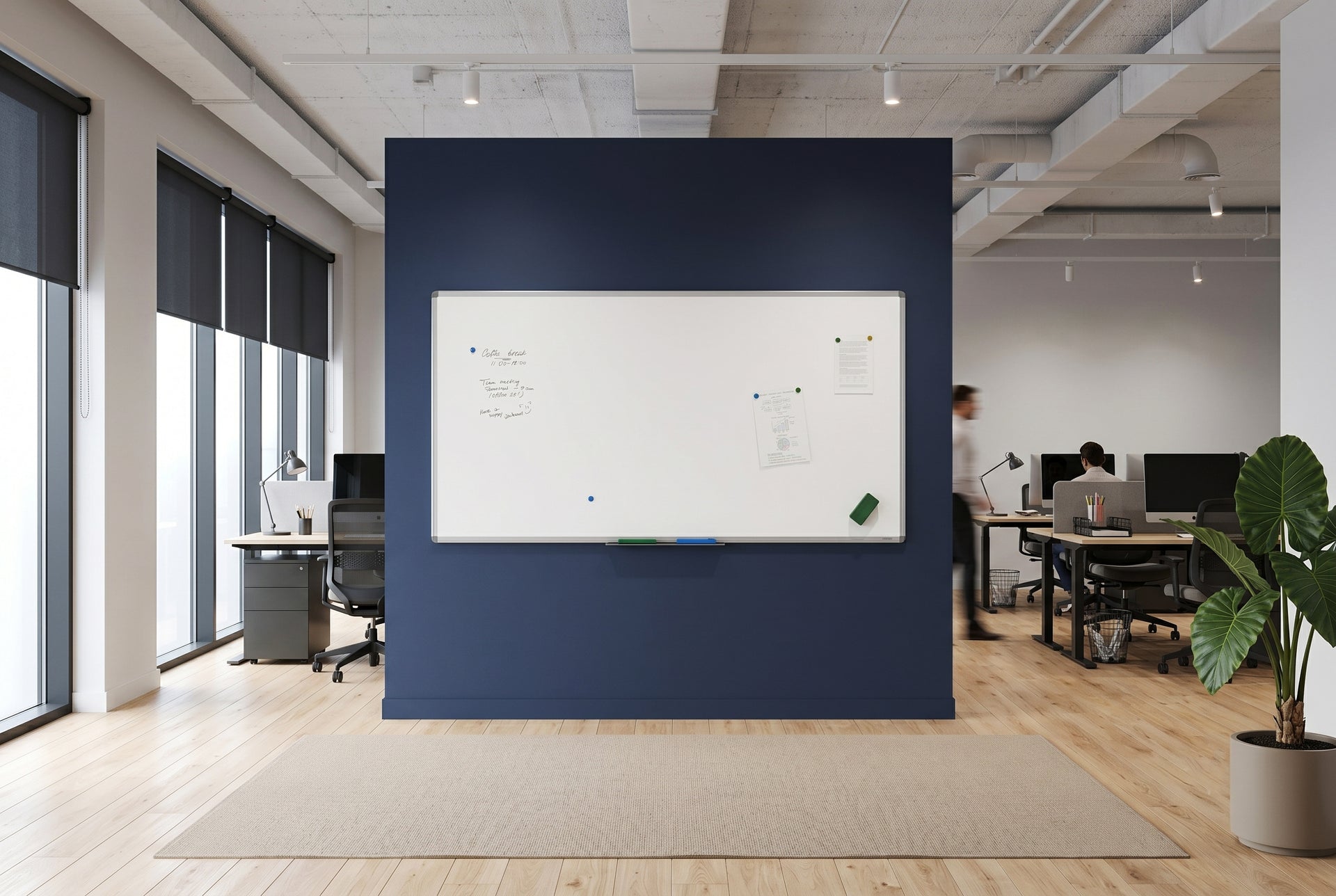 JasonL Commercial Magnetic Whiteboard - Silver Frame