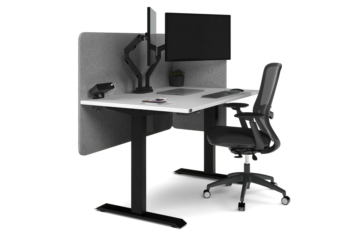 Acoustic Fly By Screens 18mm Thick Corner Wrap with Radius Corners [Corner wrap flyby screen]-820H x 1800W white L bracket dark grey