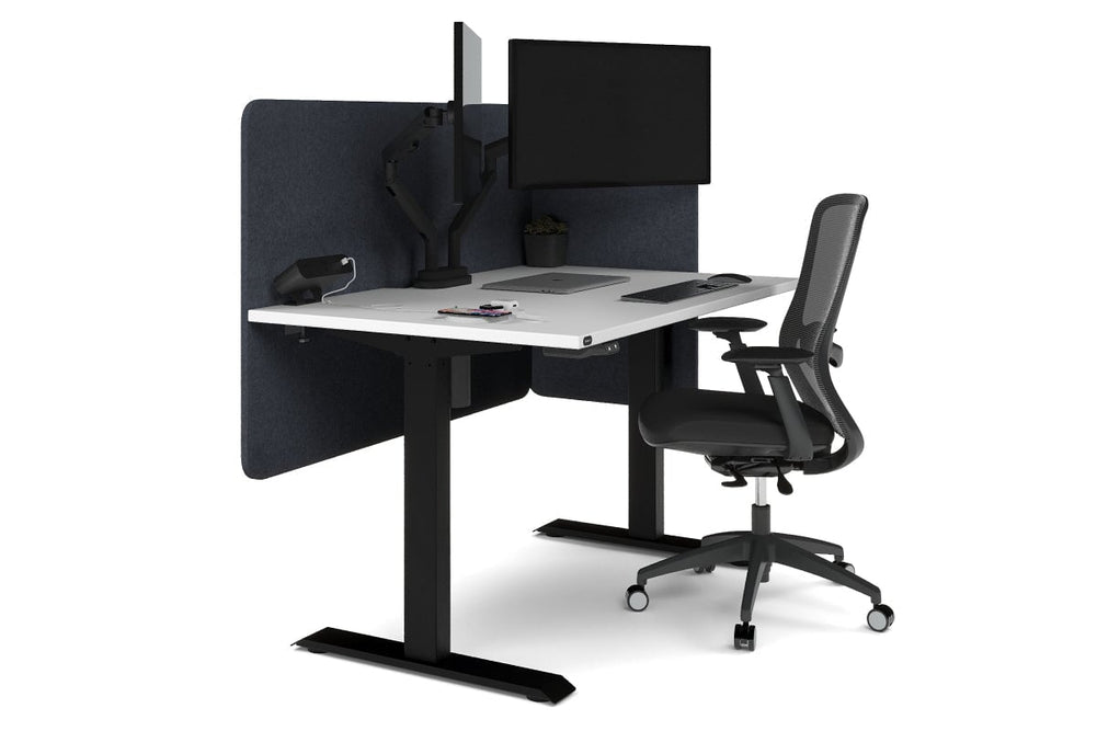 Acoustic Fly By Screens 18mm Thick Corner Wrap with Radius Corners [Corner wrap flyby screen]-820H x 1800W white L bracket dark grey