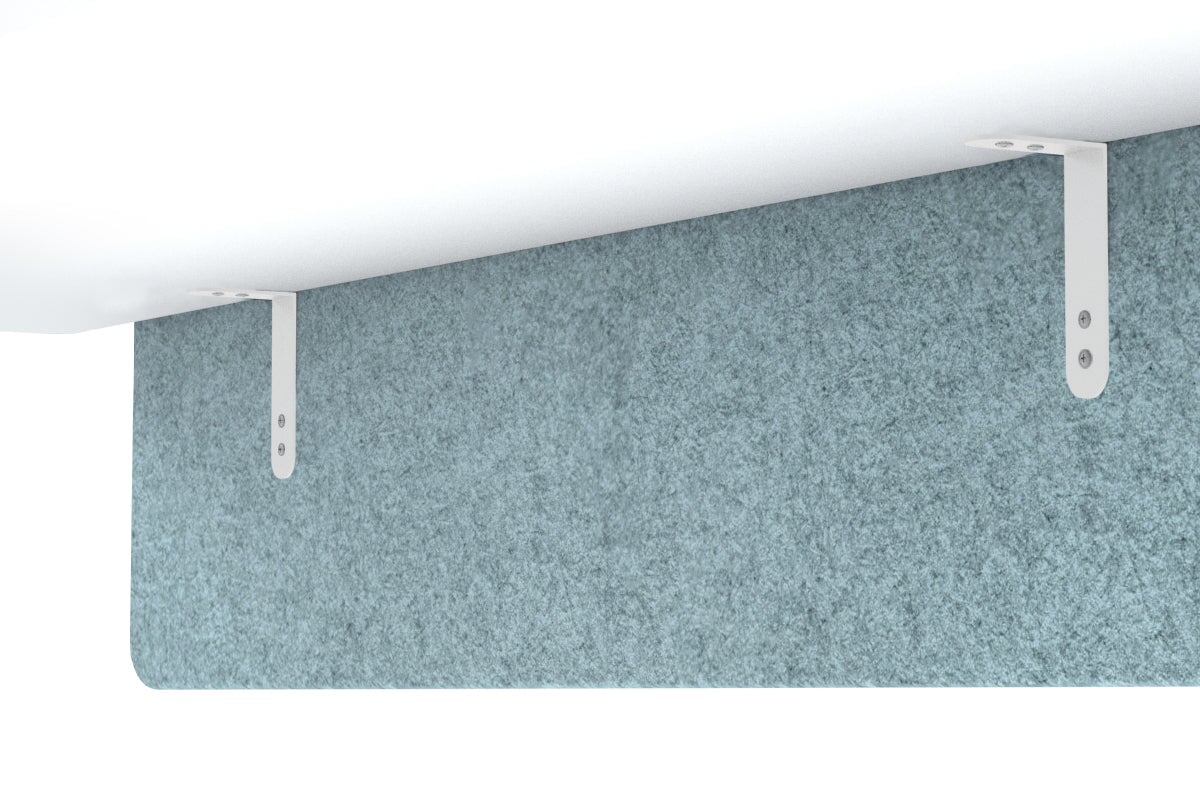 Acoustic Fly By Screens 18mm Thick Corner Wrap with Radius Corners [Corner wrap flyby screen]-820H x 1800W white L bracket dark grey