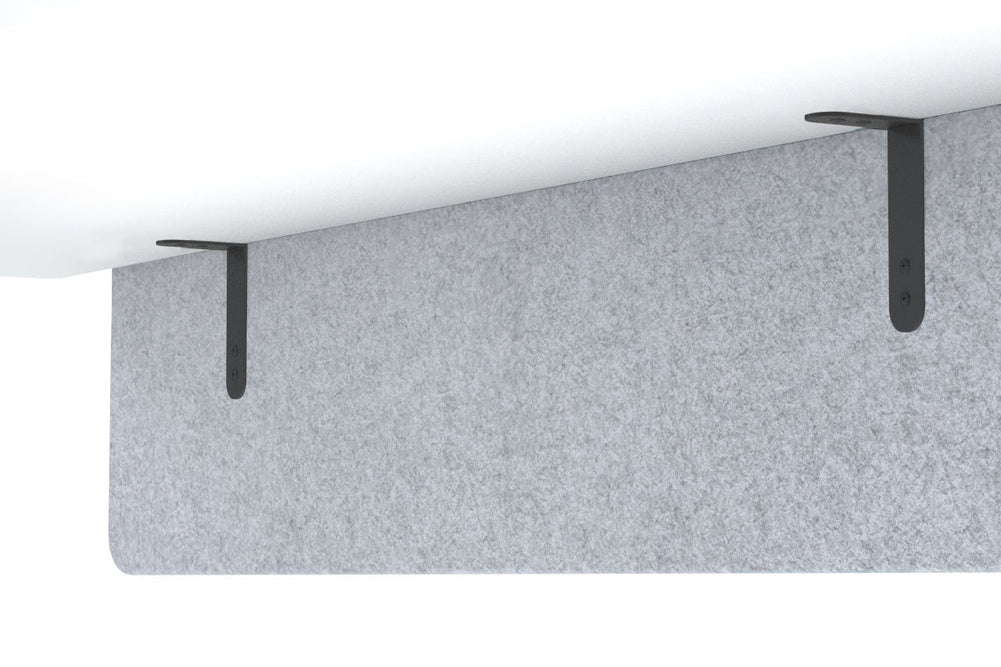 Acoustic Fly By Screens 18mm Thick Corner Wrap with Radius Corners [Corner wrap flyby screen]-820H x 1800W white L bracket dark grey