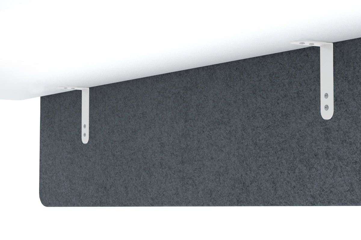 Acoustic Fly By Screens 18mm Thick Corner Wrap with Radius Corners [Corner wrap flyby screen]-820H x 1800W white L bracket dark grey