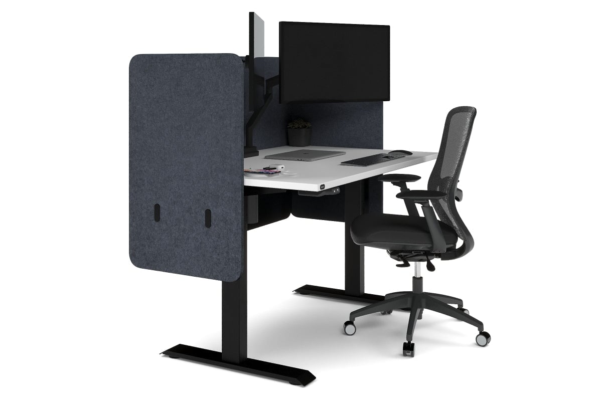 Acoustic Fly By Screens 18mm Thick Dual Wrap with Radius Corners [Dual wrap flyby screen]-820H x 1800W white L bracket dark grey