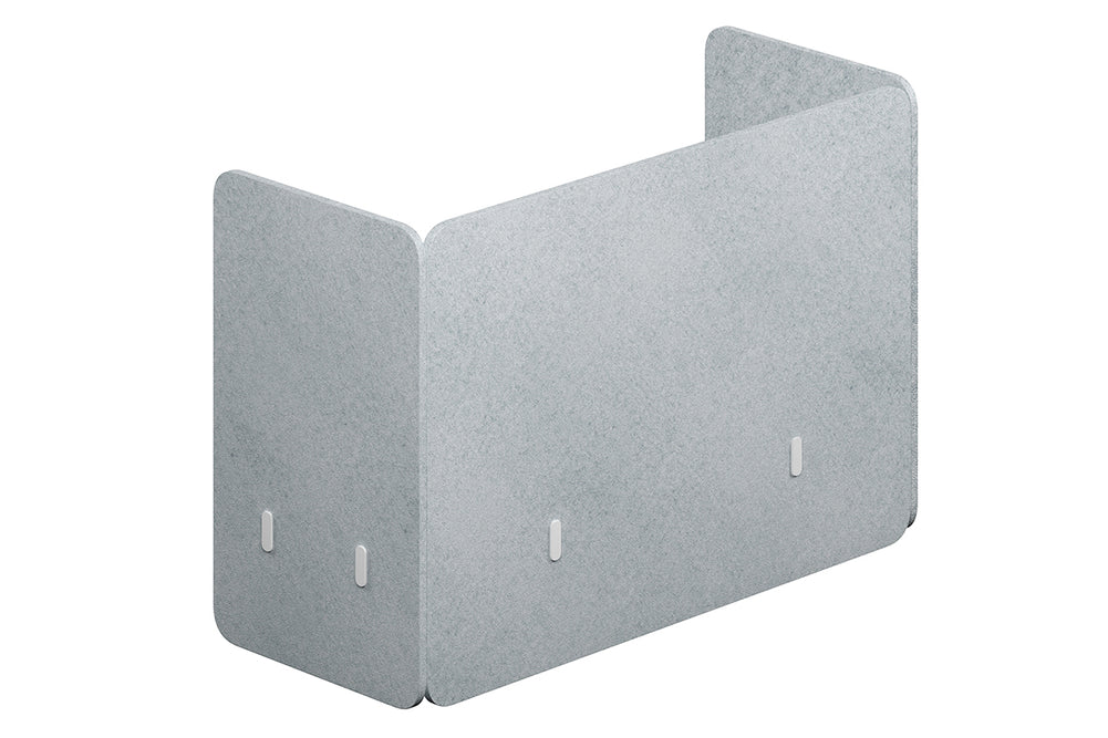 Acoustic Fly By Screens 18mm Thick Dual Wrap with Radius Corners [Dual wrap flyby screen]-820H x 1200W white L bracket light grey