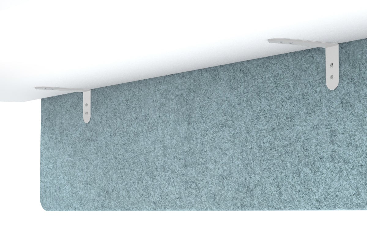 Acoustic Fly By Screens 18mm Thick Dual Wrap with Radius Corners [Dual wrap flyby screen]-820H x 1800W white L bracket dark grey