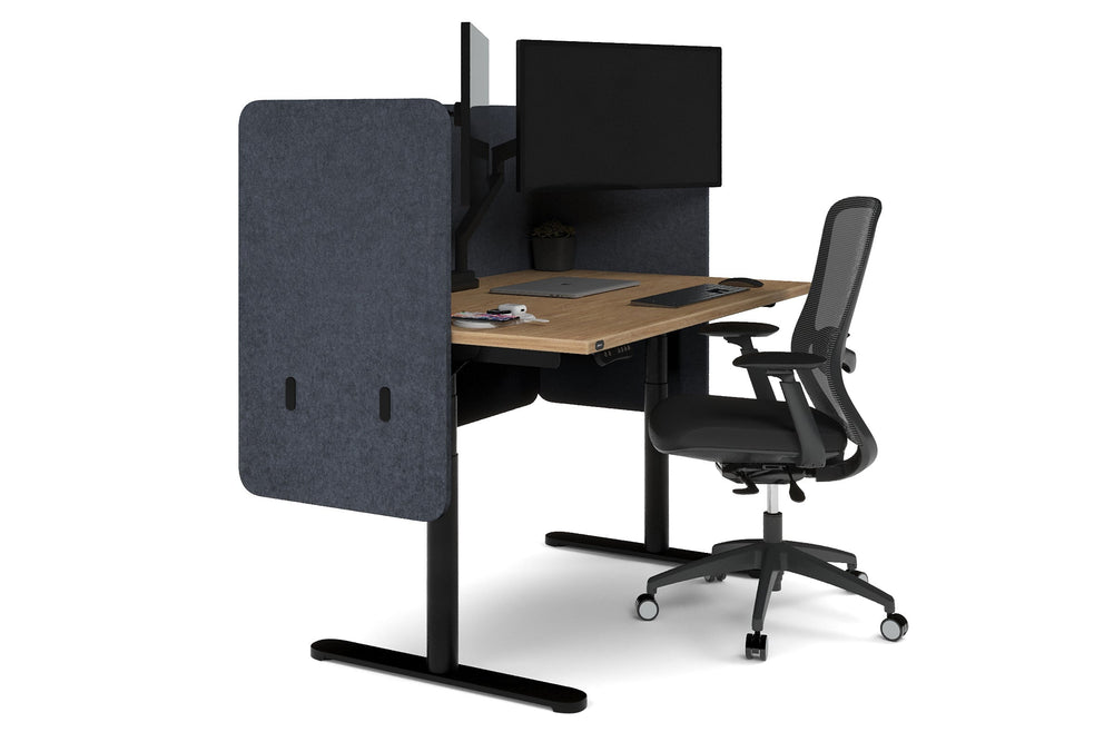 Acoustic Fly By Screens 18mm Thick Dual Wrap with Radius Corners [Dual wrap flyby screen]-820H x 1800W white L bracket dark grey