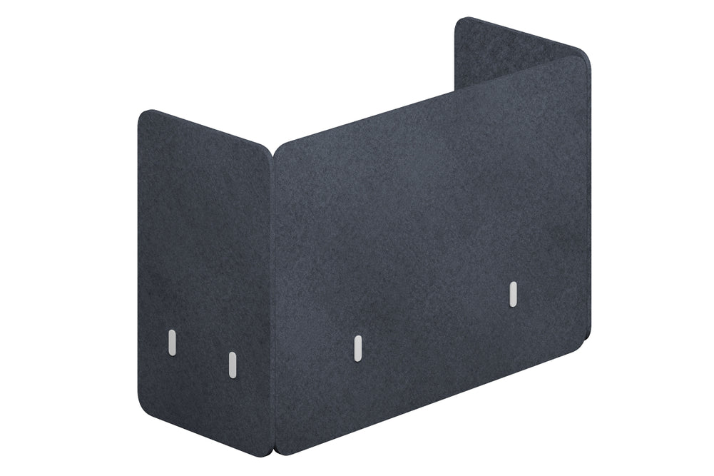 Acoustic Fly By Screens 18mm Thick Dual Wrap with Radius Corners [Dual wrap flyby screen]-820H x 1200W white L bracket dark grey