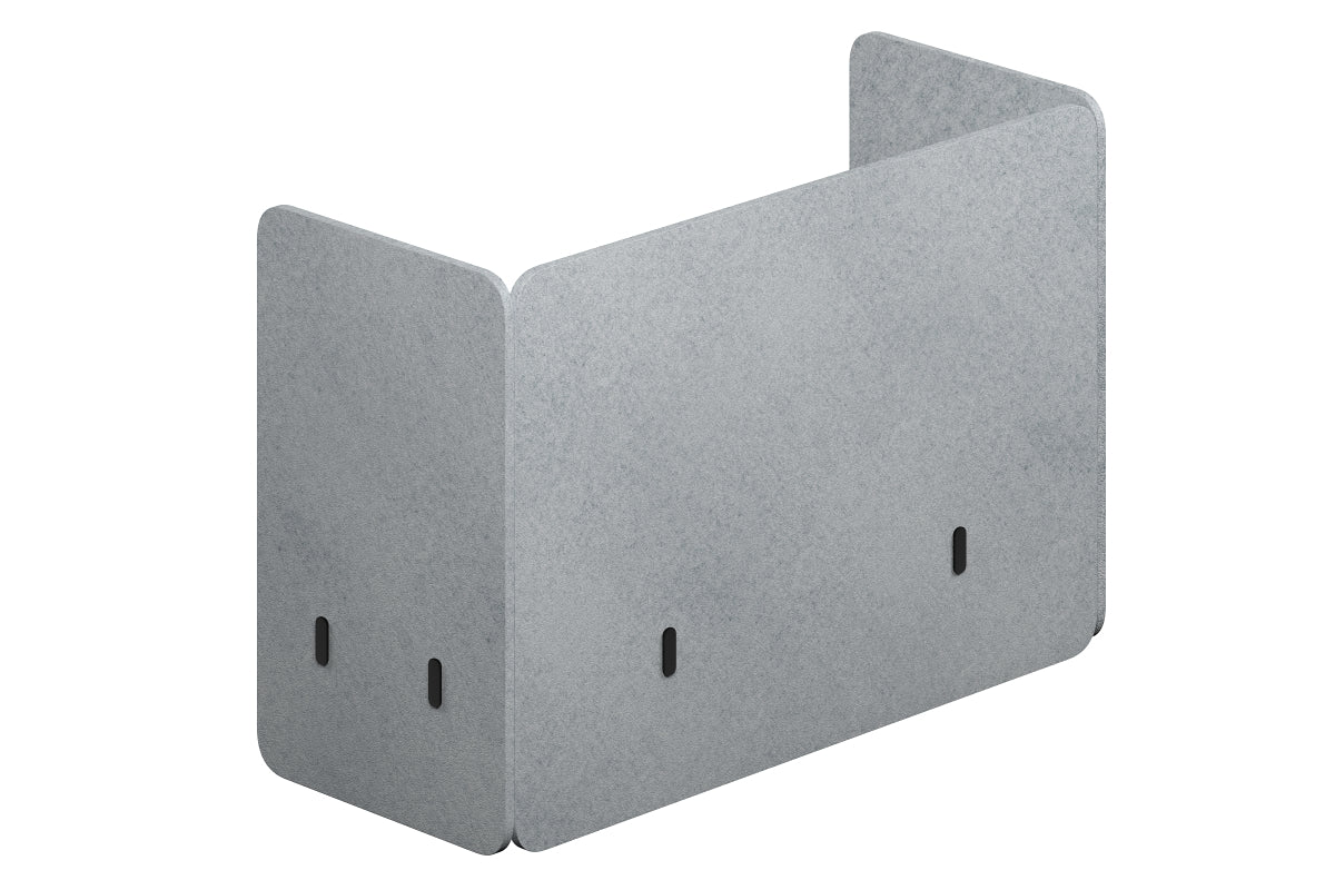 Acoustic Fly By Screens 18mm Thick Dual Wrap with Radius Corners [Dual wrap flyby screen]-820H x 1200W black L bracket light grey