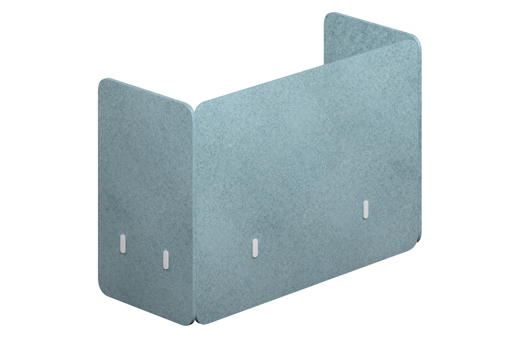 Acoustic Fly By Screens 18mm Thick Dual Wrap with Radius Corners [Dual wrap flyby screen]-820H x 1200W white L bracket blue