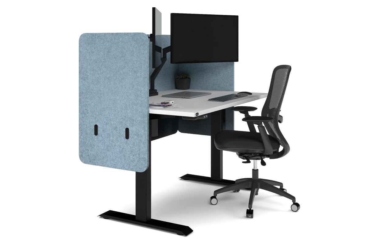 Acoustic Fly By Screens 18mm Thick Dual Wrap with Radius Corners [Dual wrap flyby screen]-820H x 1800W white L bracket dark grey