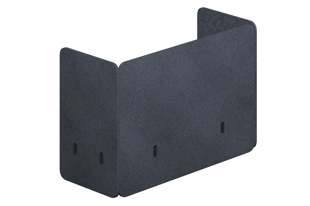 Acoustic Fly By Screens 18mm Thick Dual Wrap with Radius Corners [Dual wrap flyby screen]-820H x 1200W black L bracket dark grey