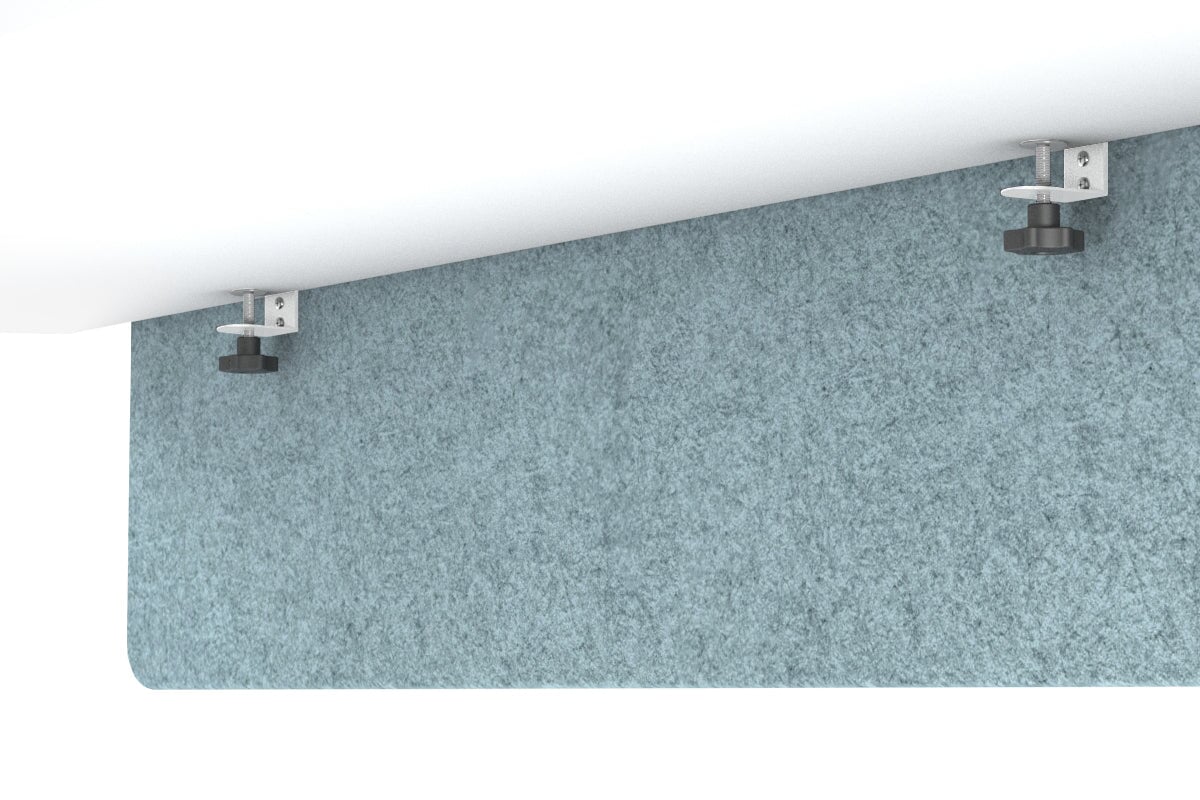 Acoustic Fly By Screens 18mm Thick with Radius Corners [Flyby screen]-820H x 1800W white L bracket dark grey