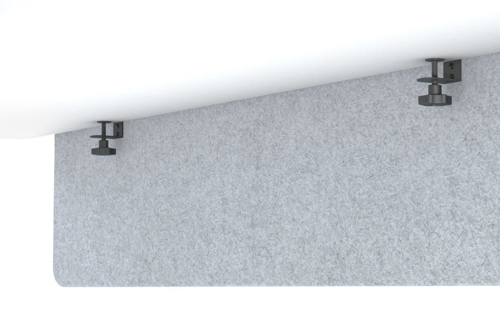 Acoustic Fly By Screens 18mm Thick with Radius Corners [Flyby screen]-820H x 1800W black clamp bracket dark grey