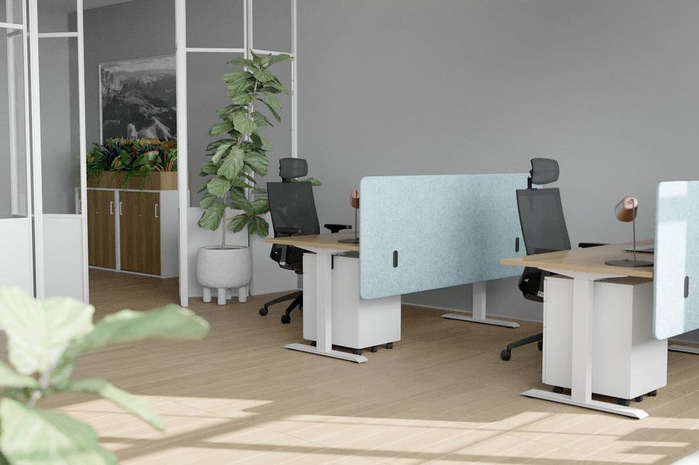 Acoustic Fly By Screens 18mm Thick with Radius Corners [Flyby screen]-820H x 1800W black clamp bracket dark grey