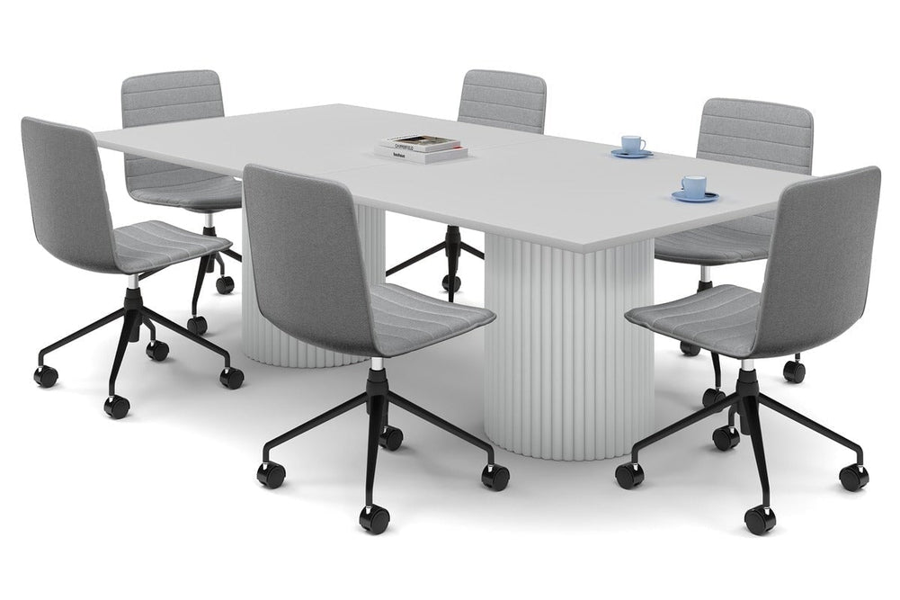 Baobab Circular Base Boardroom Rectangle Table [2400L x 1200W]-white leg white 