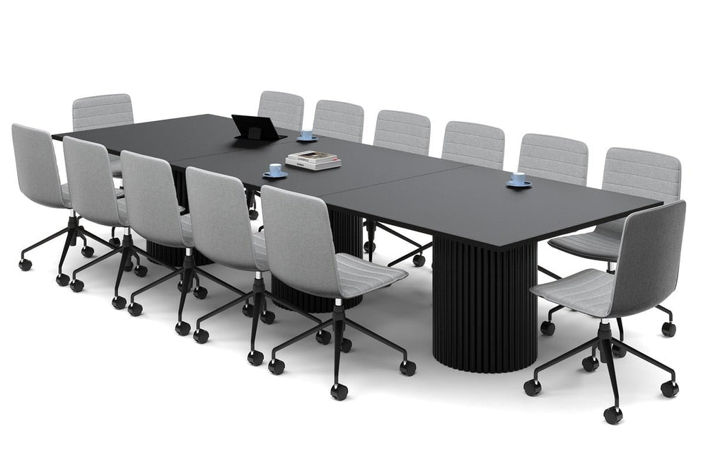 Baobab Circular Base Boardroom Rectangle Table [3600L x 1200W]-black leg black 